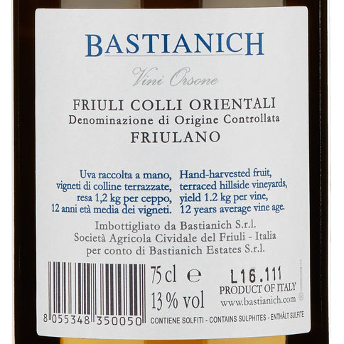 Friuli Colli Orientali DOC Friulano 2024 - Bastianich