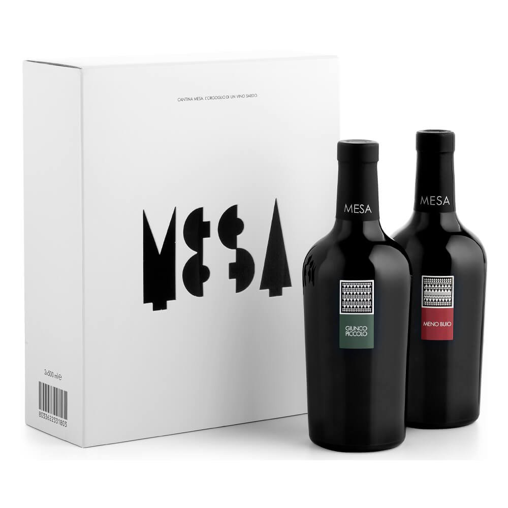 Vermentino di Sardegna DOC "Giunco" 2023 + Carignano del Sulcis "Meno Buio" 2023 - Cantina Mesa (2x0.5l - astuccio Limited Edition)