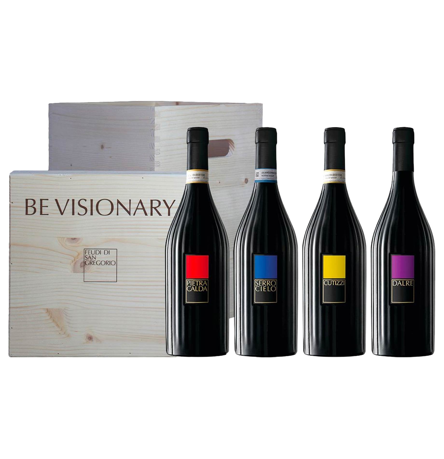 "Dai vigneti meravigliosi" - Feudi di San Gregorio (cassetta di legno 4 bottiglie)